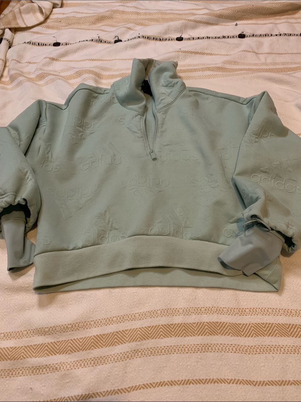 Adidas Aeroready Jacquard 1/2 Zip Pullover Size XS